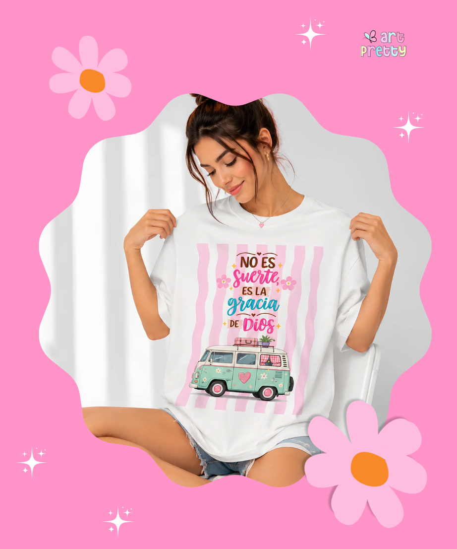 Camiseta no es suerte es la gracia de Dios