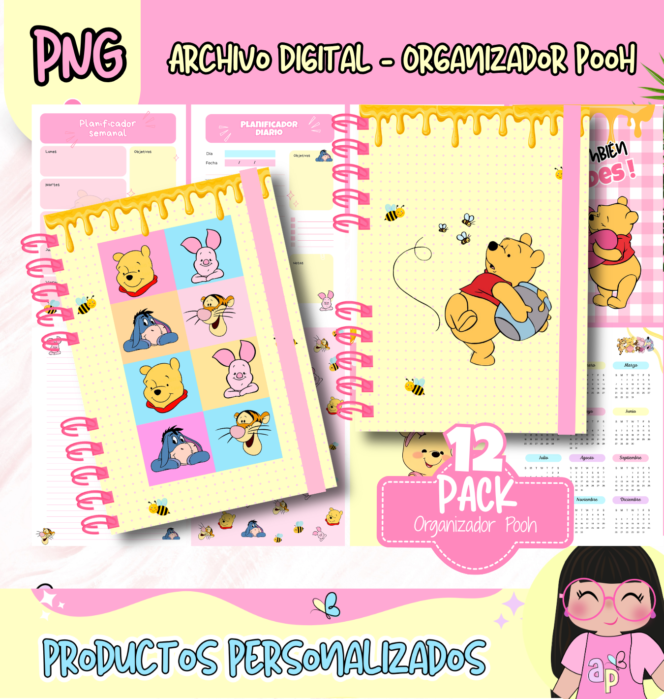 Diseño de Agenda Organizador Winnie Pooh
